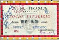 Tessera Monte Mario Socio Vitalizio 1957/58